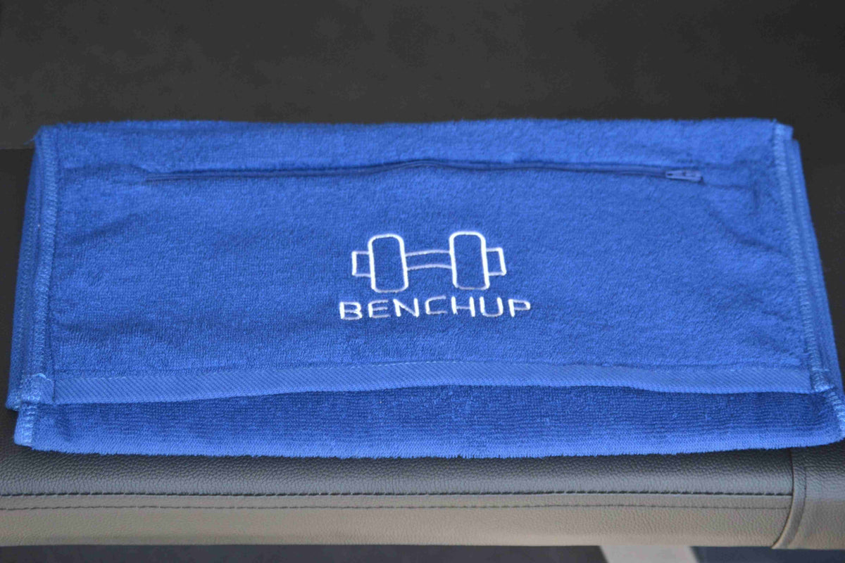 BenchUp Cotton Gym Towel with Zipper Pocket