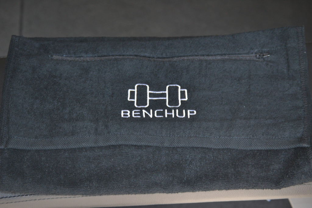 BenchUp Cotton Gym Towel with Zipper Pocket