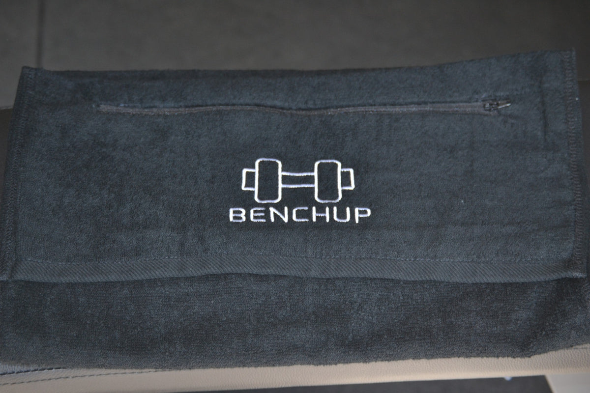 BenchUp Cotton Gym Towel with Zipper Pocket