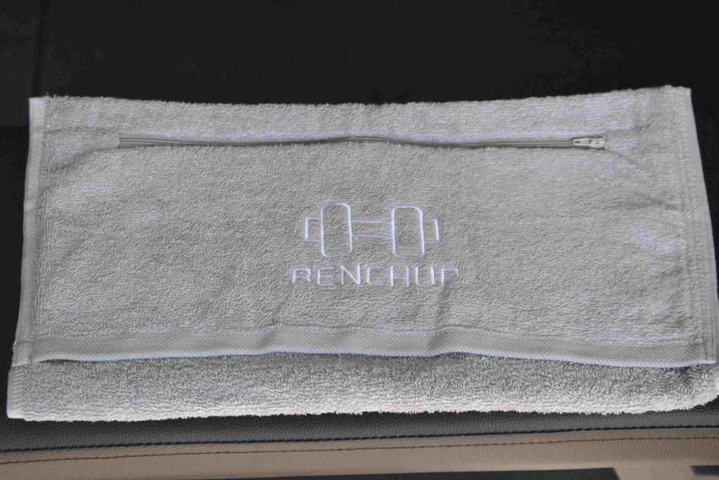 BenchUp Cotton Gym Towel with Zipper Pocket